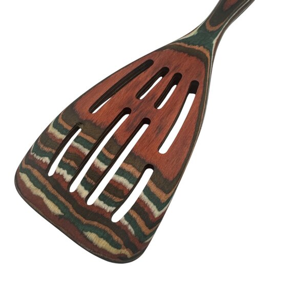 Pakka Wood Multicolor Slotted Spatula 12.5 Inches Cooking Utensil Kitchen Tool - Picture 4 of 5